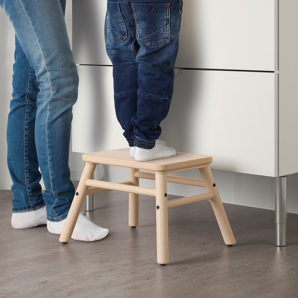 VILTO step stool, birch, 40x25x32 cm