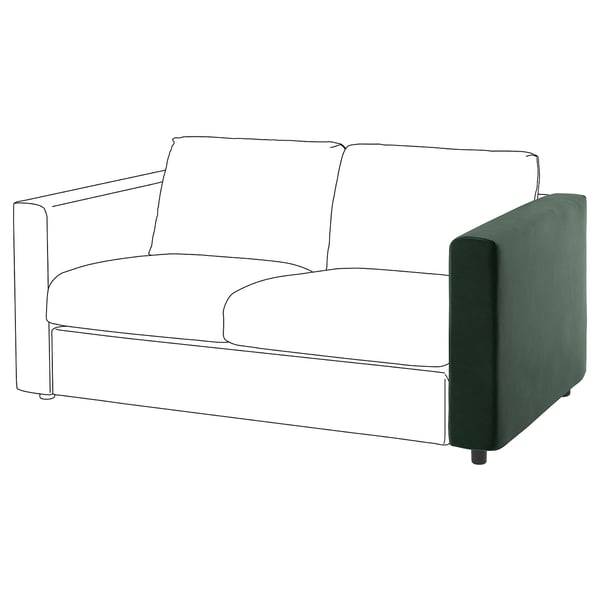 VIMLE armrest, Djuparp dark green, 15x68x93 cm