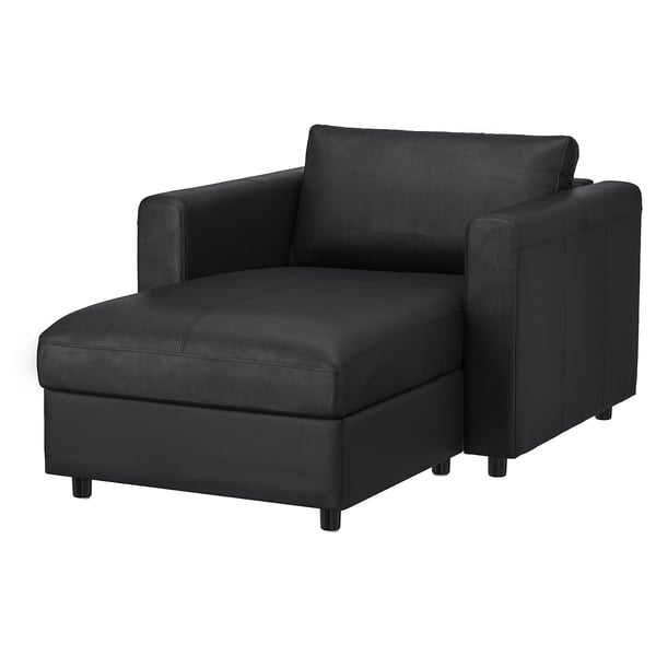 VIMLE chaise longue, Grann/Bomstad black, 111 cm