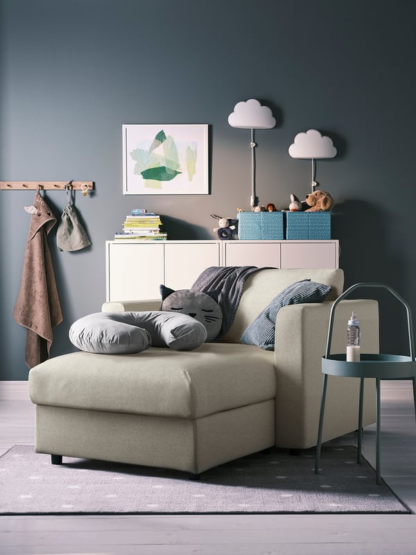 VIMLE chaise longue, Gunnared beige, 111 cm