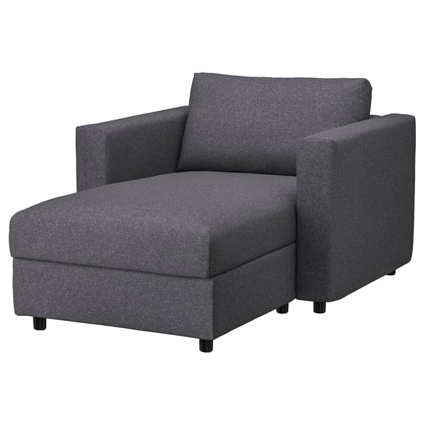 VIMLE chaise longue, Gunnared medium grey, 111 cm
