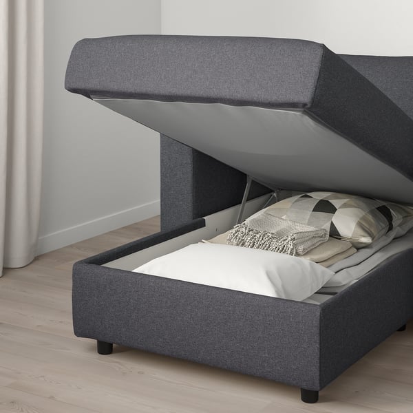 VIMLE chaise longue, Gunnared medium grey, 111 cm