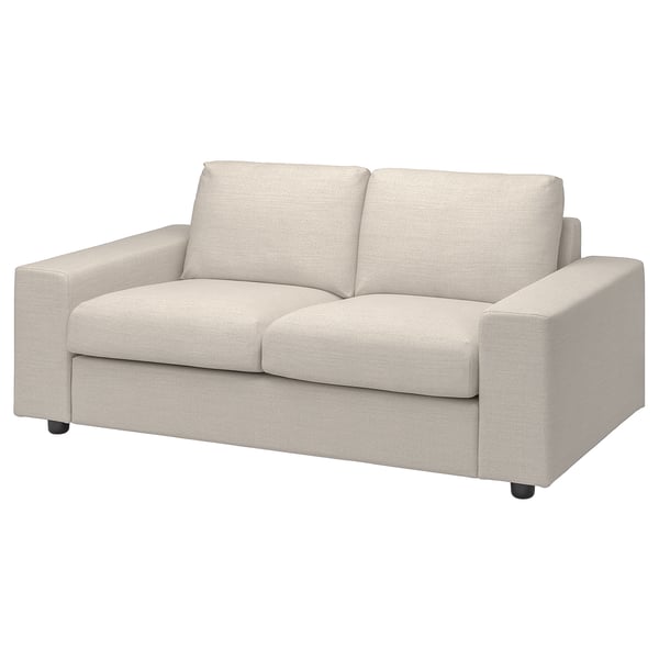 VIMLE 2-seat sofa, with wide armrests/Gunnared beige, 141x54x98 cm