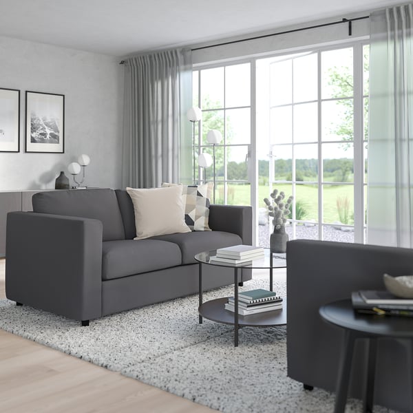 VIMLE 2-seat sofa, Hallarp grey, 141x6x98 cm