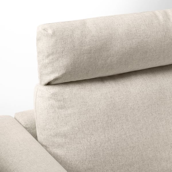 VIMLE 3-seat sofa, with headrest/Gunnared beige, 241 cm