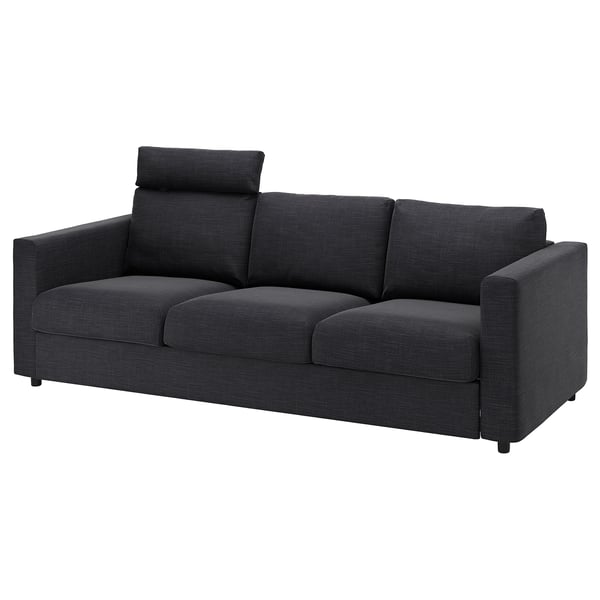 VIMLE 3-seat sofa, with headrest/Hillared anthracite, 241 cm