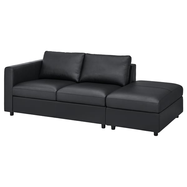VIMLE 3-seat sofa, with open end/Grann/Bomstad black, 227 cm