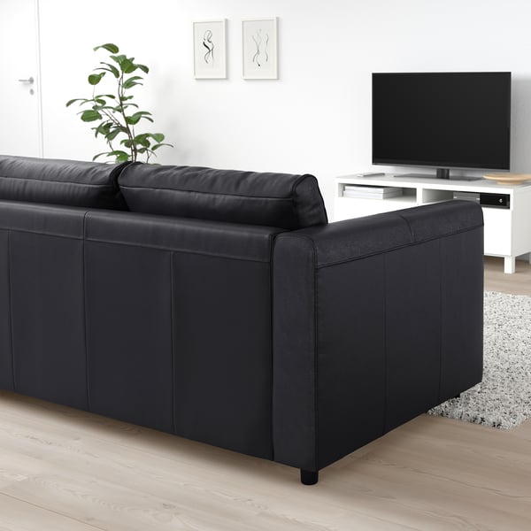 VIMLE 3-seat sofa, Grann/Bomstad black, 211x65x98 cm