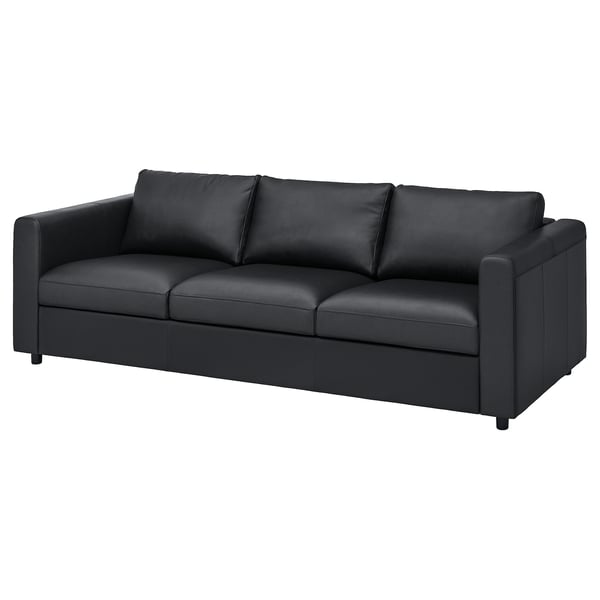 VIMLE 3-seat sofa, Grann/Bomstad black, 211x65x98 cm