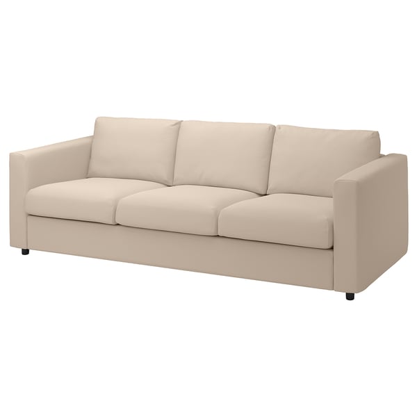 VIMLE 3-seat sofa, Hallarp beige, 211x68x98 cm