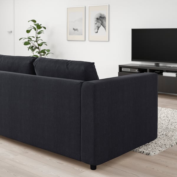 VIMLE 3-seat sofa, Saxemara black-blue, 211x68x98 cm