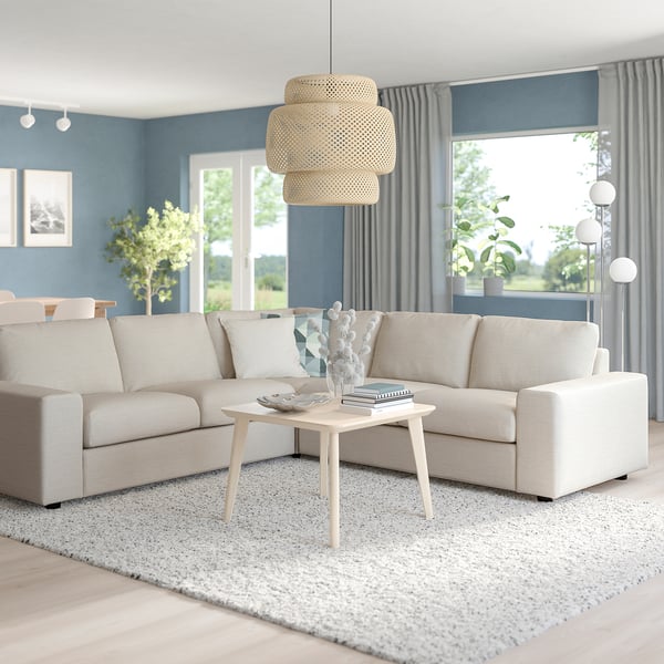VIMLE corner sofa, 4-seat, with wide armrests/Gunnared beige, 22x54x98 cm