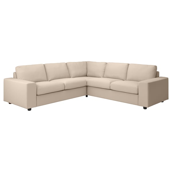 VIMLE corner sofa, 4-seat, with wide armrests/Hallarp beige, 22x54x98 cm