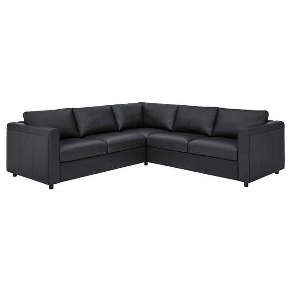 VIMLE corner sofa, 4-seat, Grann/Bomstad black, 15x65x98 cm
