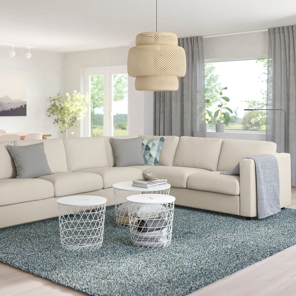 VIMLE corner sofa, 5-seat, Gunnared beige, 15x68x98 cm