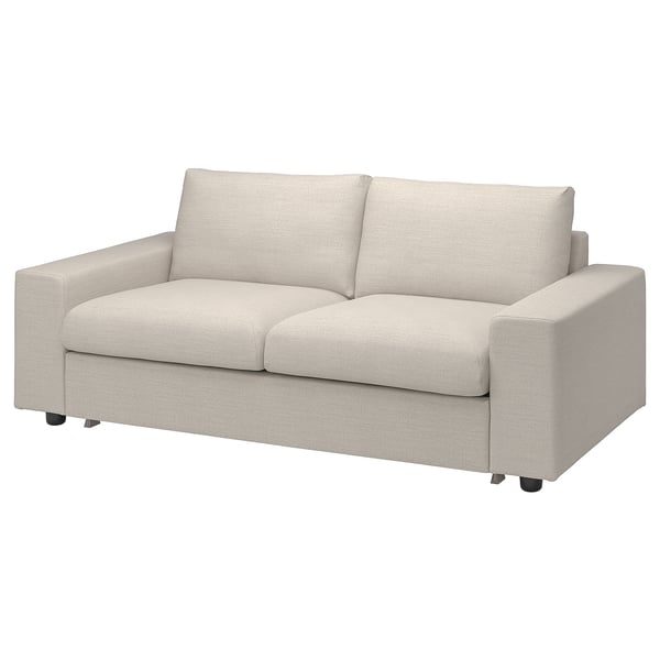 VIMLE 2-seat sofa-bed, with wide armrests/Gunnared beige, 200x22 cm