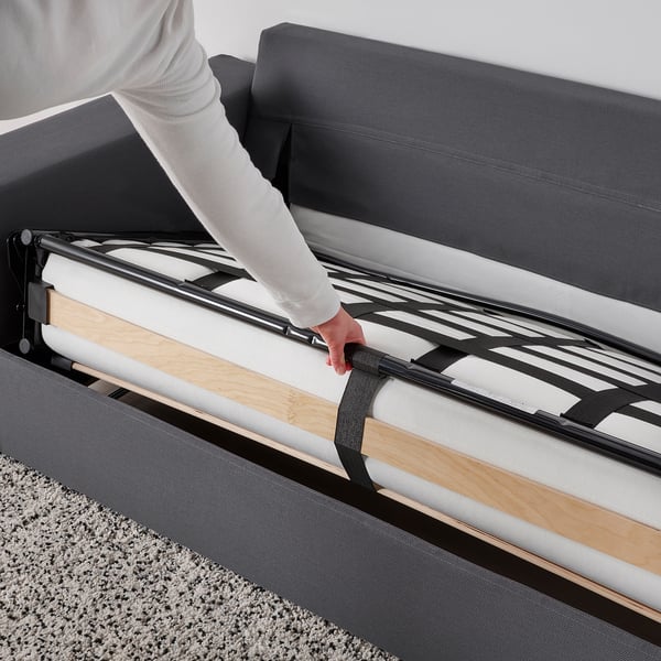VIMLE 2-seat sofa-bed, with wide armrests/Hallarp grey, 204 cm