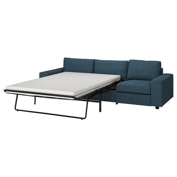 VIMLE 3-seat sofa-bed, with wide armrests/Hillared dark blue, 200x140 cm