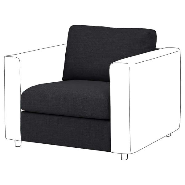 VIMLE 1-seat section, Hillared anthracite, 71 cm