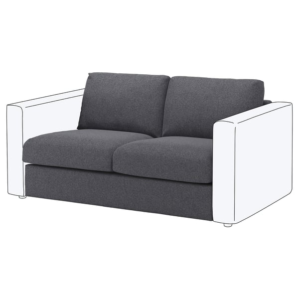 VIMLE 2-seat section, Gunnared medium grey, 141x83x98 cm