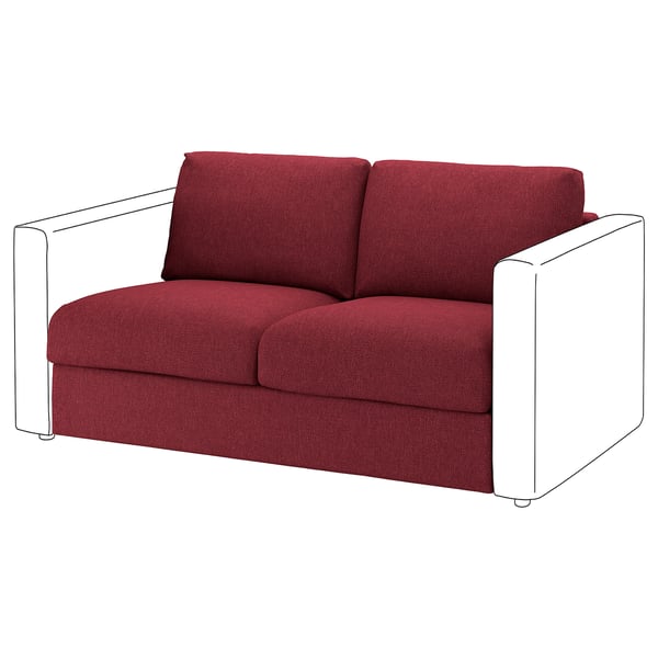 VIMLE 2-seat section, Lejde red/brown, 141 cm