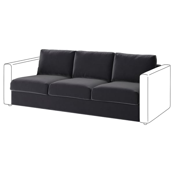 VIMLE 3-seat section, Djuparp dark grey, 211 cm