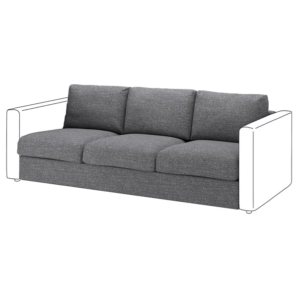 VIMLE 3-seat section, Lejde grey/black, 211 cm