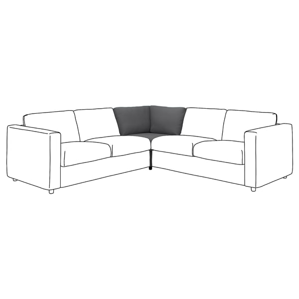 VIMLE corner section, Lejde grey/black, 93 cm