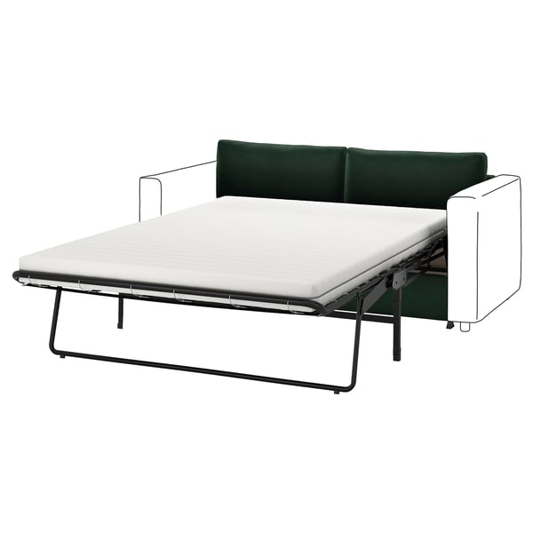 VIMLE cover for 2-seat sofa-bed section, Djuparp dark green