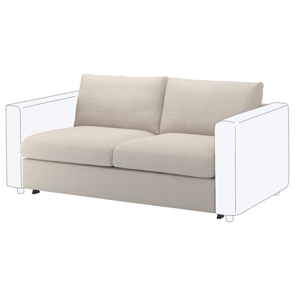 VIMLE cover for 2-seat sofa-bed section, Gunnared beige