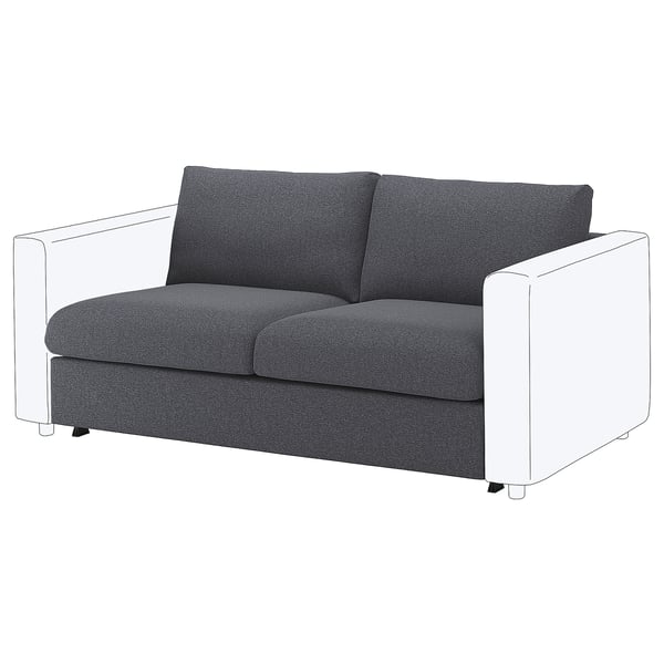 VIMLE cover for 2-seat sofa-bed section, Gunnared medium grey