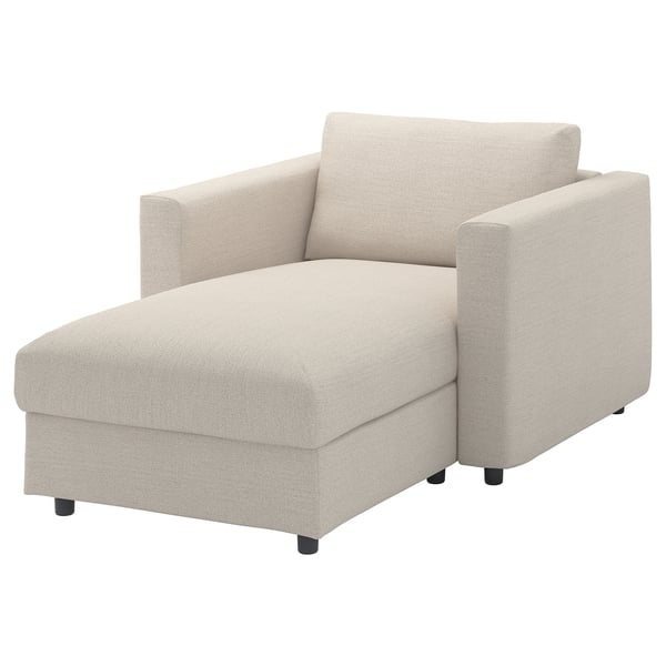 VIMLE cover for chaise longue, Gunnared beige, 111 cm