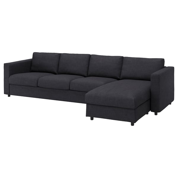 VIMLE cover for 4-seat sofa, with chaise longue/Hillared anthracite