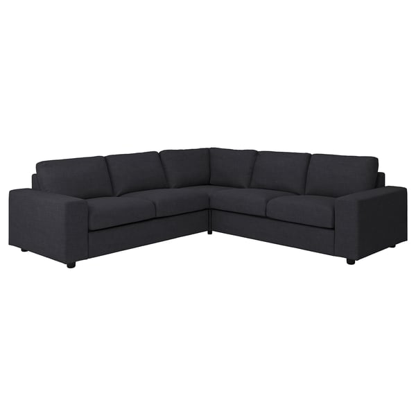 VIMLE cover for corner sofa, 4-seat, with wide armrests/Hillared anthracite