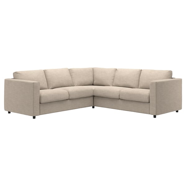 VIMLE cover for corner sofa, 4-seat, Hillared beige