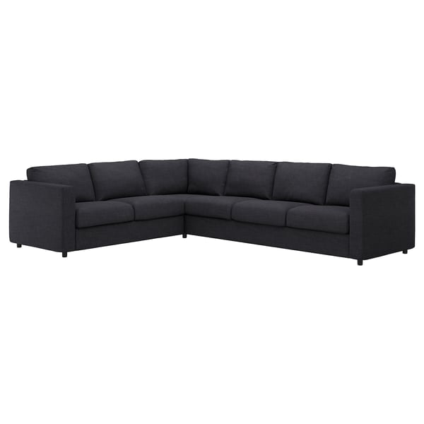 VIMLE cover for corner sofa, 5-seat, Hillared anthracite