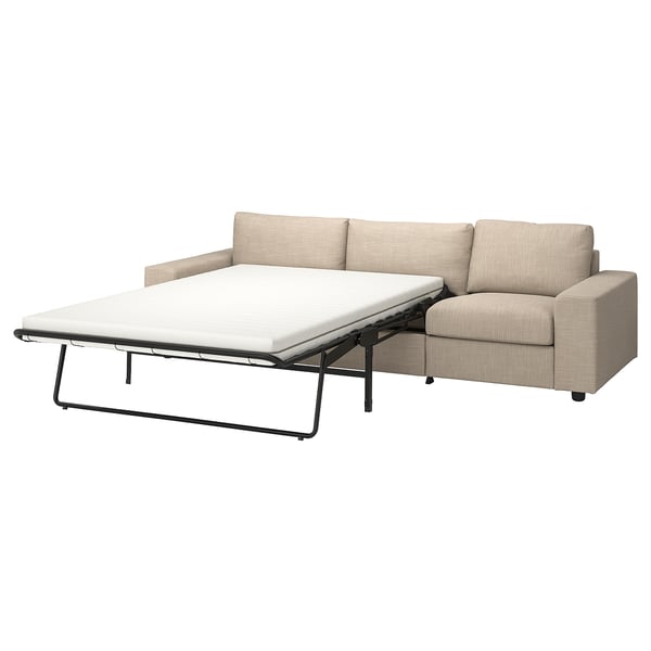 VIMLE cover for 3-seat sofa-bed, with wide armrests/Hillared beige