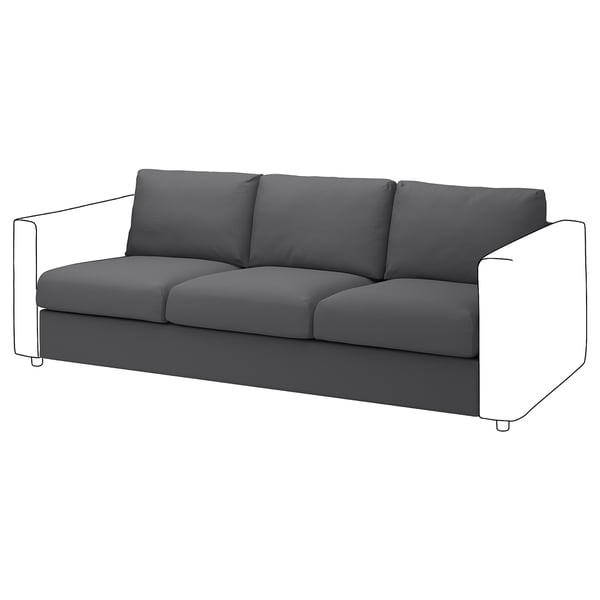 VIMLE cover for 3-seat section, Hallarp grey