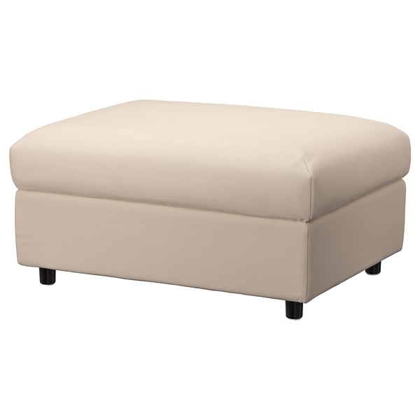 VIMLE cover for footstool with storage, Hallarp beige