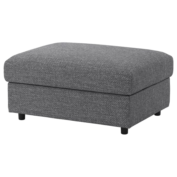 VIMLE cover for footstool with storage, Lejde grey/black