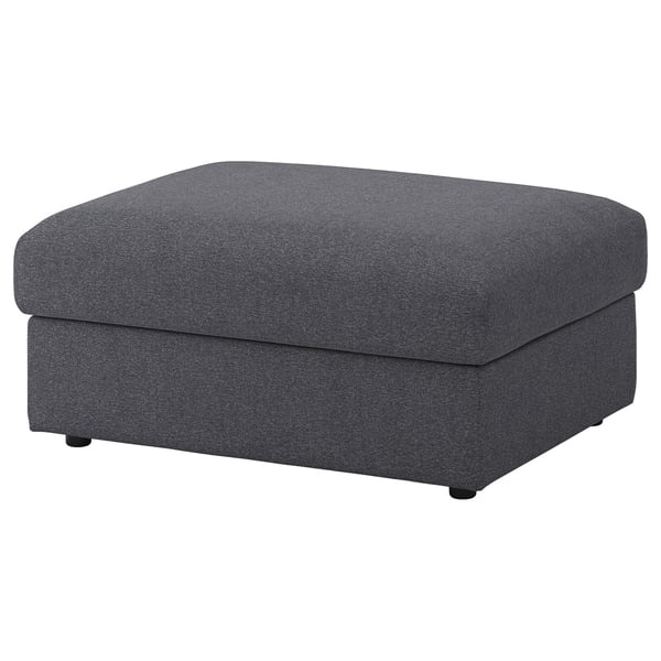 VIMLE footstool with storage, Gunnared medium grey, 98x73 cm