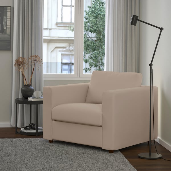 VIMLE armchair, Hallarp beige, 71x6x98 cm