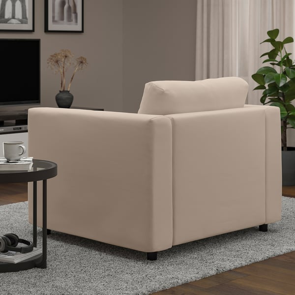 VIMLE armchair, Hallarp beige, 71x6x98 cm