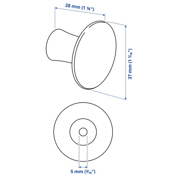 VINNÄSET knob, brown, 5 mm, 2 pack