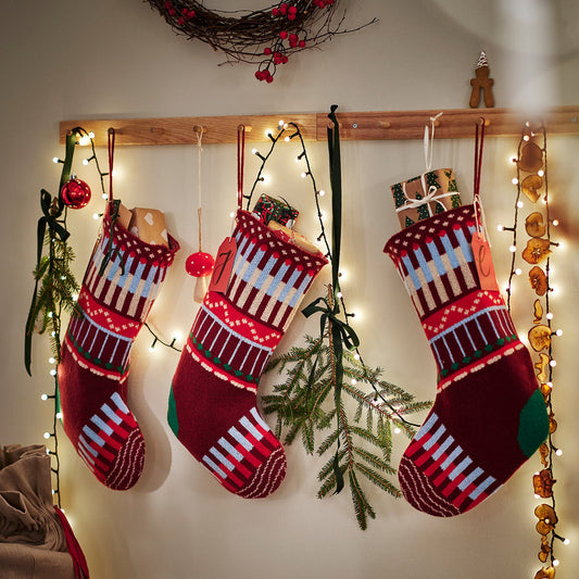 VINTERFINT Christmas stocking, striped multicolour, 50 cm