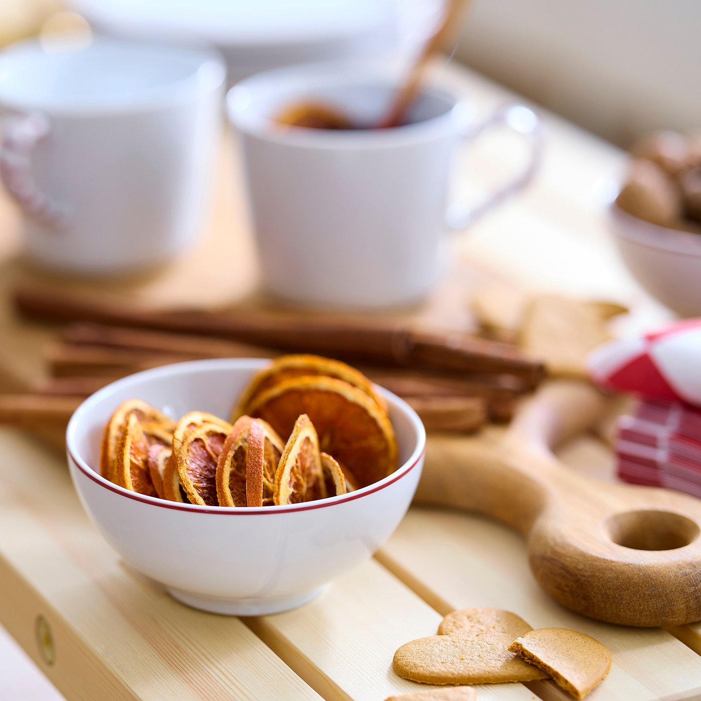 VINTERFINT bowl, white/red, 13 cm