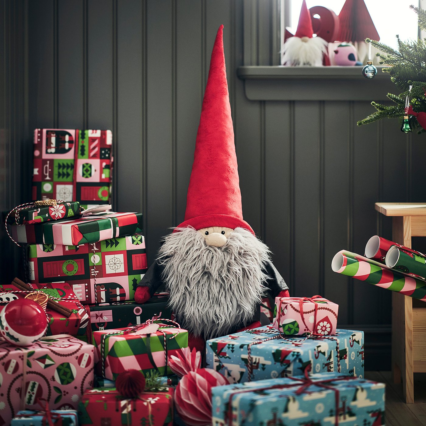 VINTERFINT decoration, Santa Claus red, 74 cm