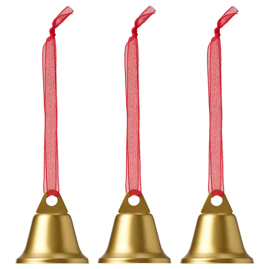 VINTERFINT tree ornament, bell-shaped gold-colour, 4 cm, 3 pack