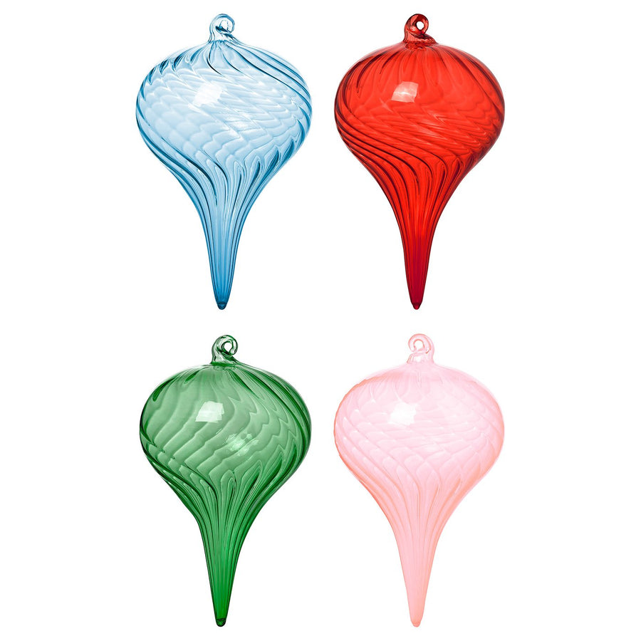 VINTERFINT tree ornament, bauble glass/mixed colours, 6 cm, 4 pack