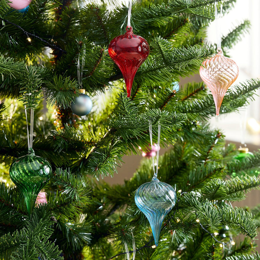 VINTERFINT tree ornament, bauble glass/mixed colours, 6 cm, 4 pack